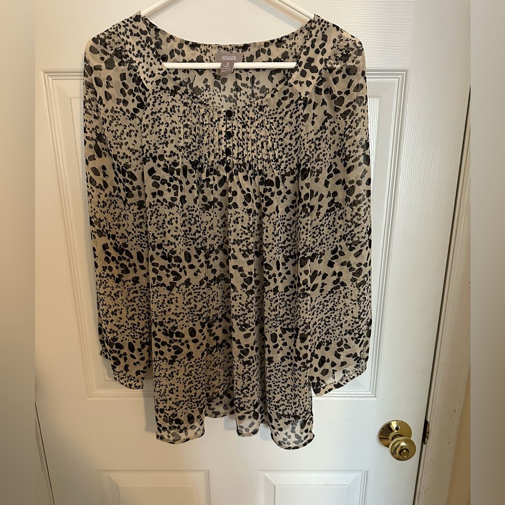 Chico’s Leopard Print Women's top size 3 or xlarge